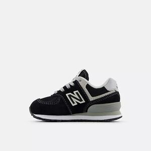 New Balance Kids' 574 Core lace-up sneakers in black and grey